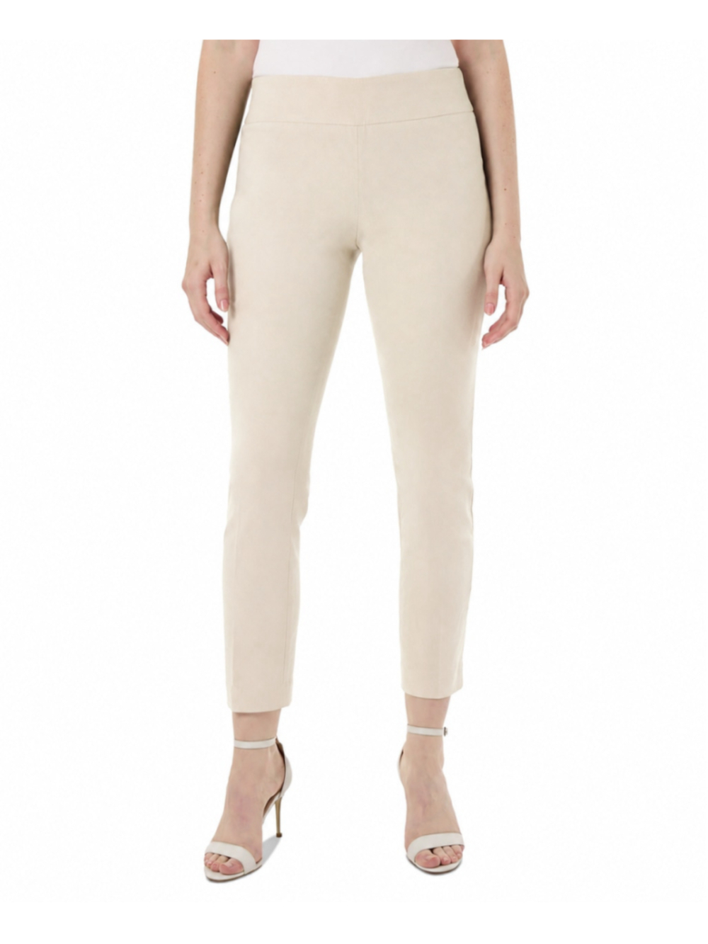 Jones New York Size Extra Small Cream Stretch Pull-On Straight Leg Pant NWT